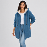 Hooded Fleece Jacket with Zip-Front and Drawstring