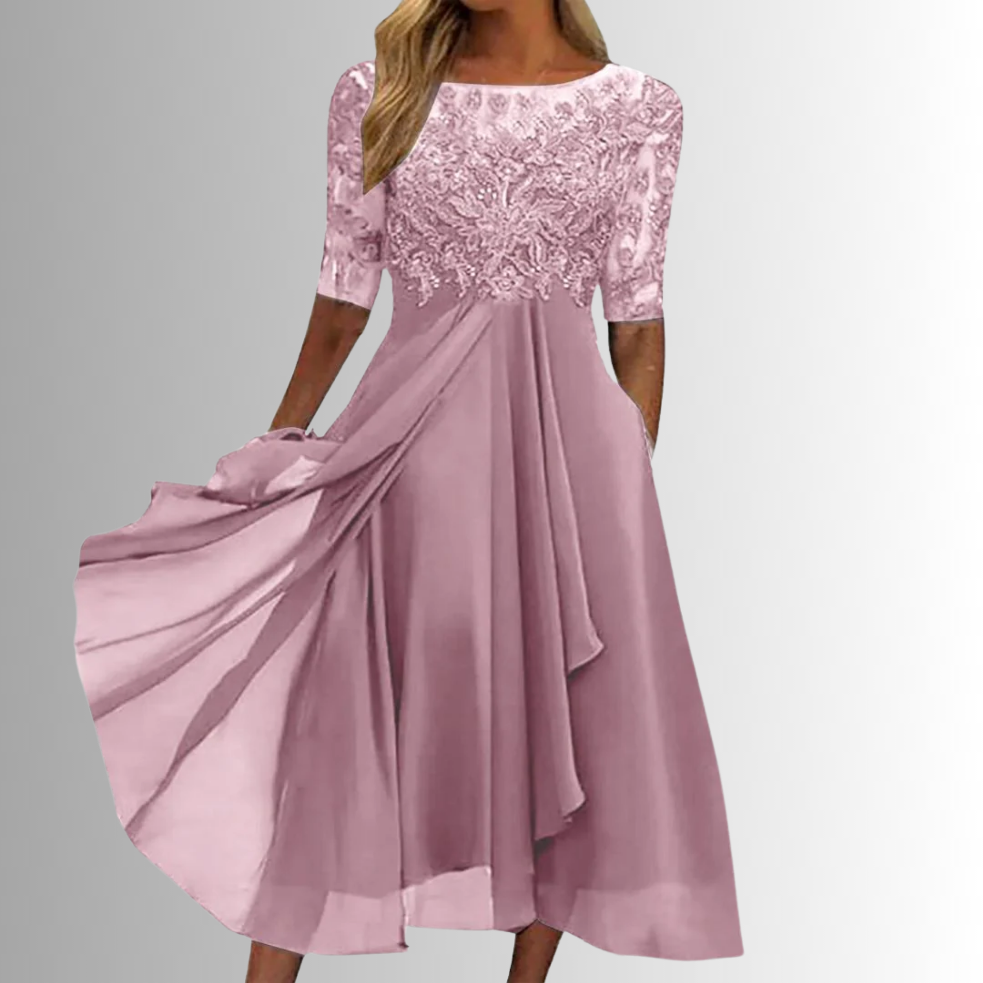 Isabelle | Lace Chiffon Maxi Dress Women Elegant Summer A-Line