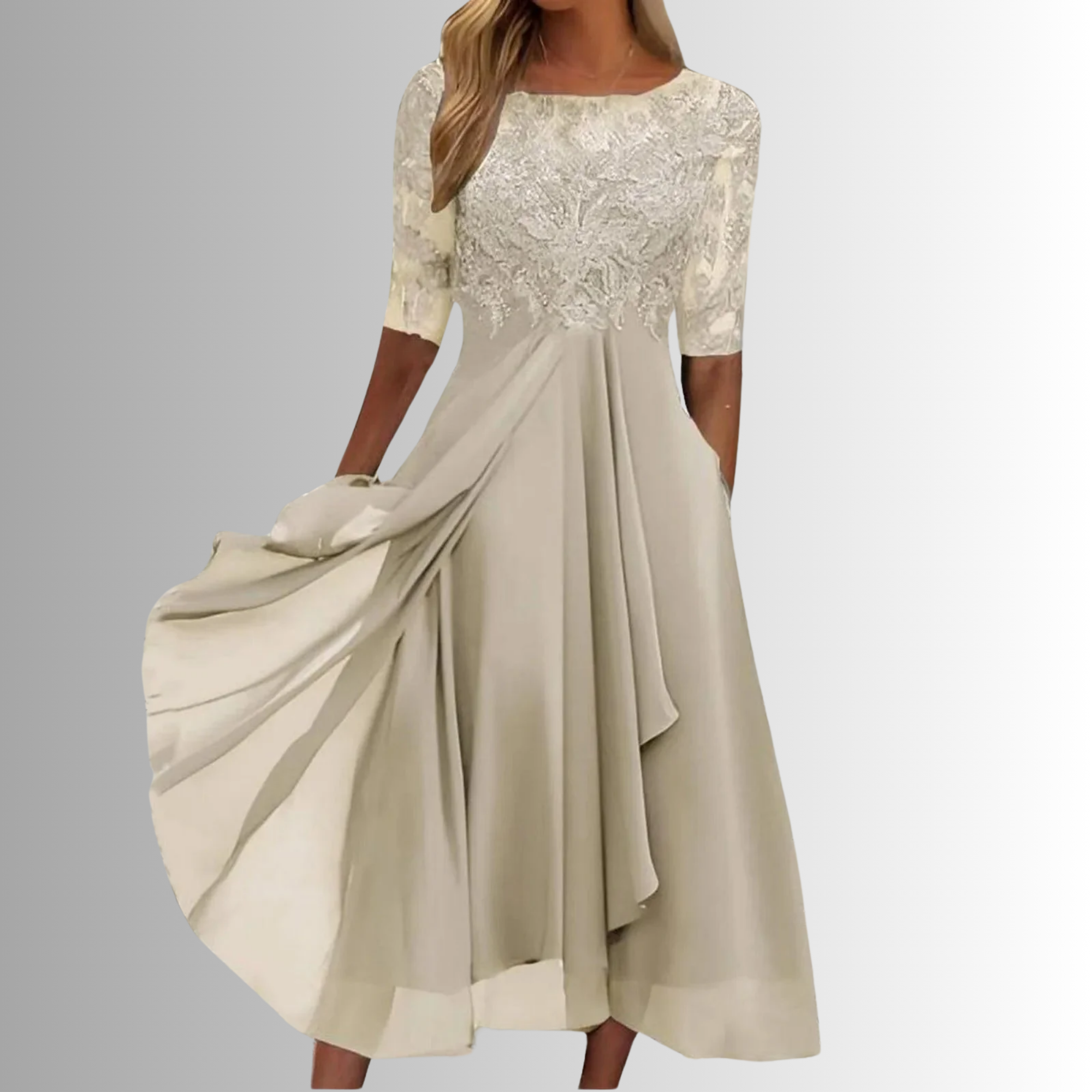 Isabelle | Lace Chiffon Maxi Dress Women Elegant Summer A-Line