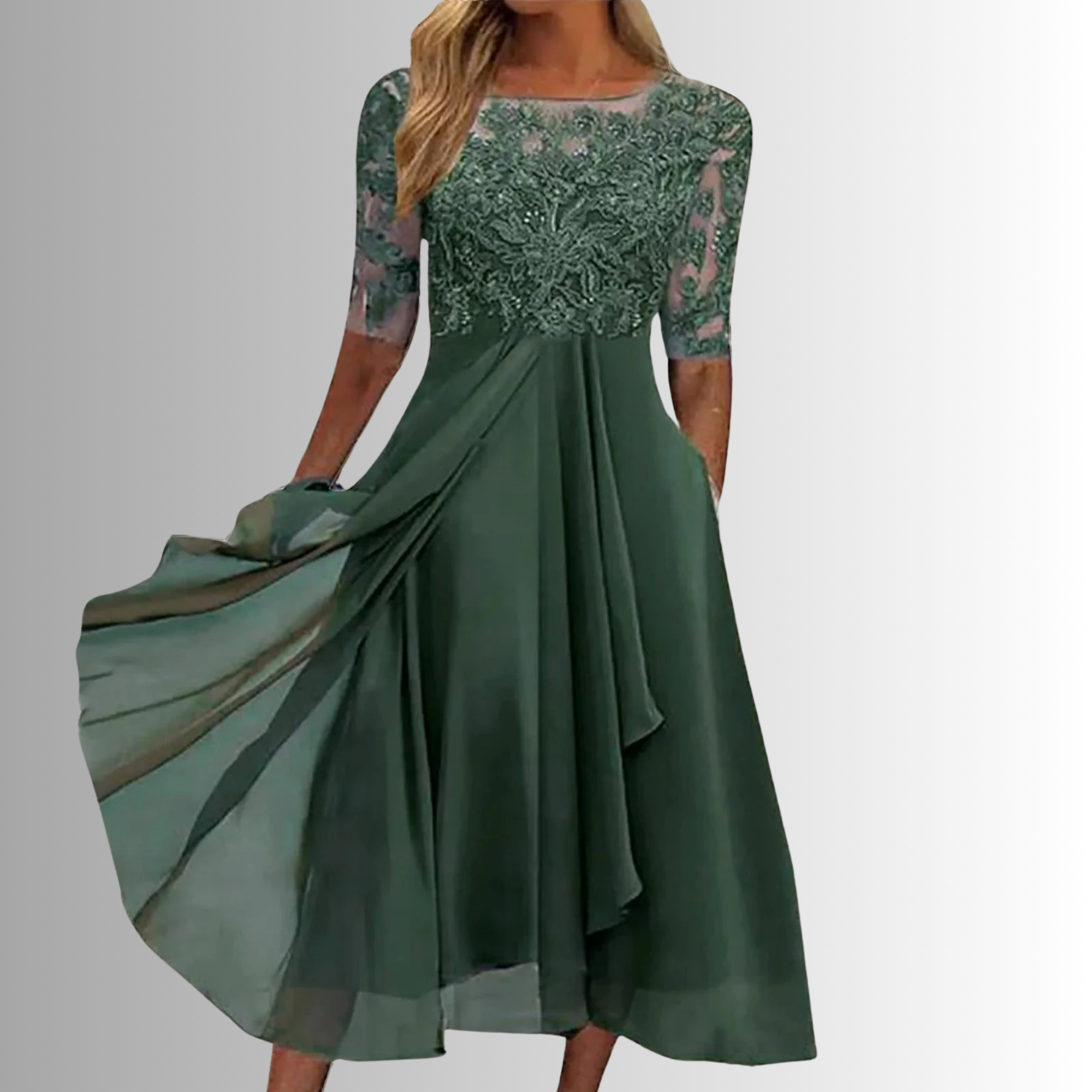 Isabelle | Lace Chiffon Maxi Dress Women Elegant Summer A-Line