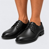 Lace-Up Derby Dress Shoes with Round Toe and Low Heel