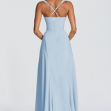 A-Line Maxi Dress with Sweetheart Neckline and Twist Front