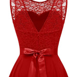 Sleeveless Floral Lace Midi Dress