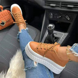 Platform Lace-Up Sneakers with Chunky Sole
