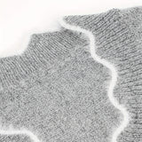 Color Block Knit Sweater with V-Neck and Ribbed Trim