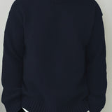 Oversized Knit Sweater with Ribbed Hem and Long Sleeves