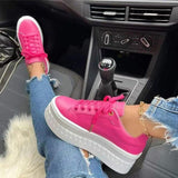 Platform Lace-Up Sneakers with Chunky Sole