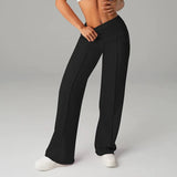 Women's Wide Leg Pants with High Waist and Front Seam Detail for Everyday Wear