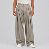 Tailored Wide-Leg Trousers with Pleated Front
