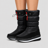 Quilted Mid-Calf Boots with Side Zip and Drawstring