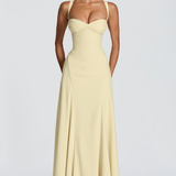 A-Line Maxi Dress with Sweetheart Neckline and Twist Front