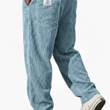 Corduroy Wide-Leg Pants with Patch Pockets