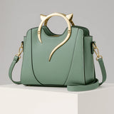 Stitched Top Handle Bag with Shoulder Strap