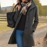Wool Trench Coat with Button Front