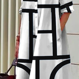 Collared Button-Front Midi Shirt Dress with Side Pockets