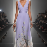 Floral V-Neck Sleeveless Maxi Dress