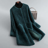 Teddy Fleece Jacket with Open Front and Side Pockets