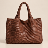 Women's Tote Bag with Woven Design and Double Shoulder Handles