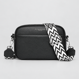 Leather Crossbody Bag with Woven Strap