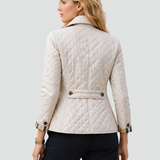Quilted Jacket with Button Front and Point Collar