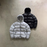 Men's Winter Jacket with Hood and Quilted Puffer Design