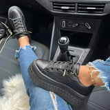 Platform Lace-Up Sneakers with Chunky Sole