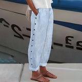 Amelie | Striped Linen Pants Women Summer Relaxed Casual