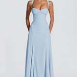 A-Line Maxi Dress with Sweetheart Neckline and Twist Front