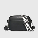 Leather Crossbody Bag with Woven Strap