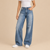 Women's Wide Leg Jeans with High Waist and Relaxed Fit