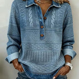 Polo Collar Half-Button Sweatshirt