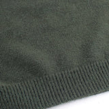 Round Neck Sweater with Striped Sleeves and Ribbed Cuff