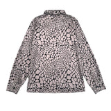 Button Front Snake Print Blouse with Point Collar