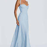 A-Line Maxi Dress with Sweetheart Neckline and Twist Front