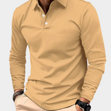 Long Sleeve Polo Shirt with Half Button