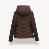 Women's Chevron Quilted Jacket with Hood