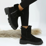 Faux Fur Platform Ankle Boots with Side Zip