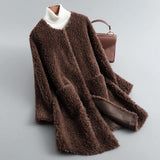 Teddy Fleece Jacket with Open Front and Side Pockets
