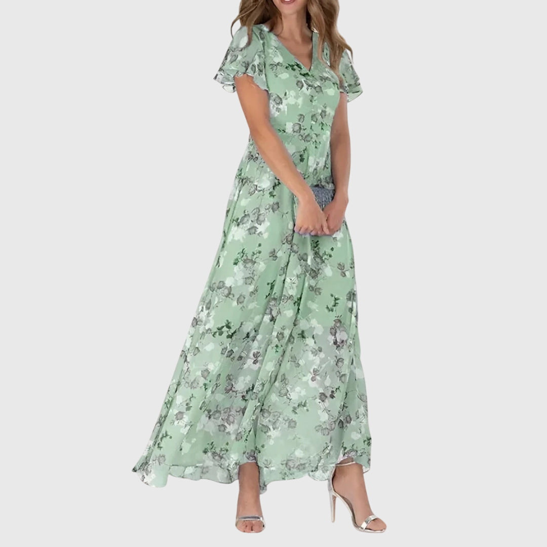 Amelie | Floral V-Neck Elegant Maxi Dress Women Summer