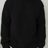 Oversized Knit Sweater with Ribbed Hem and Long Sleeves