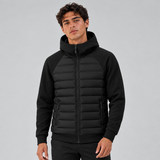 Quilted Puffer Jacket with Hood and Zip Front