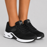 Lace-Up Mesh Knit Sneakers with Chunky Sole