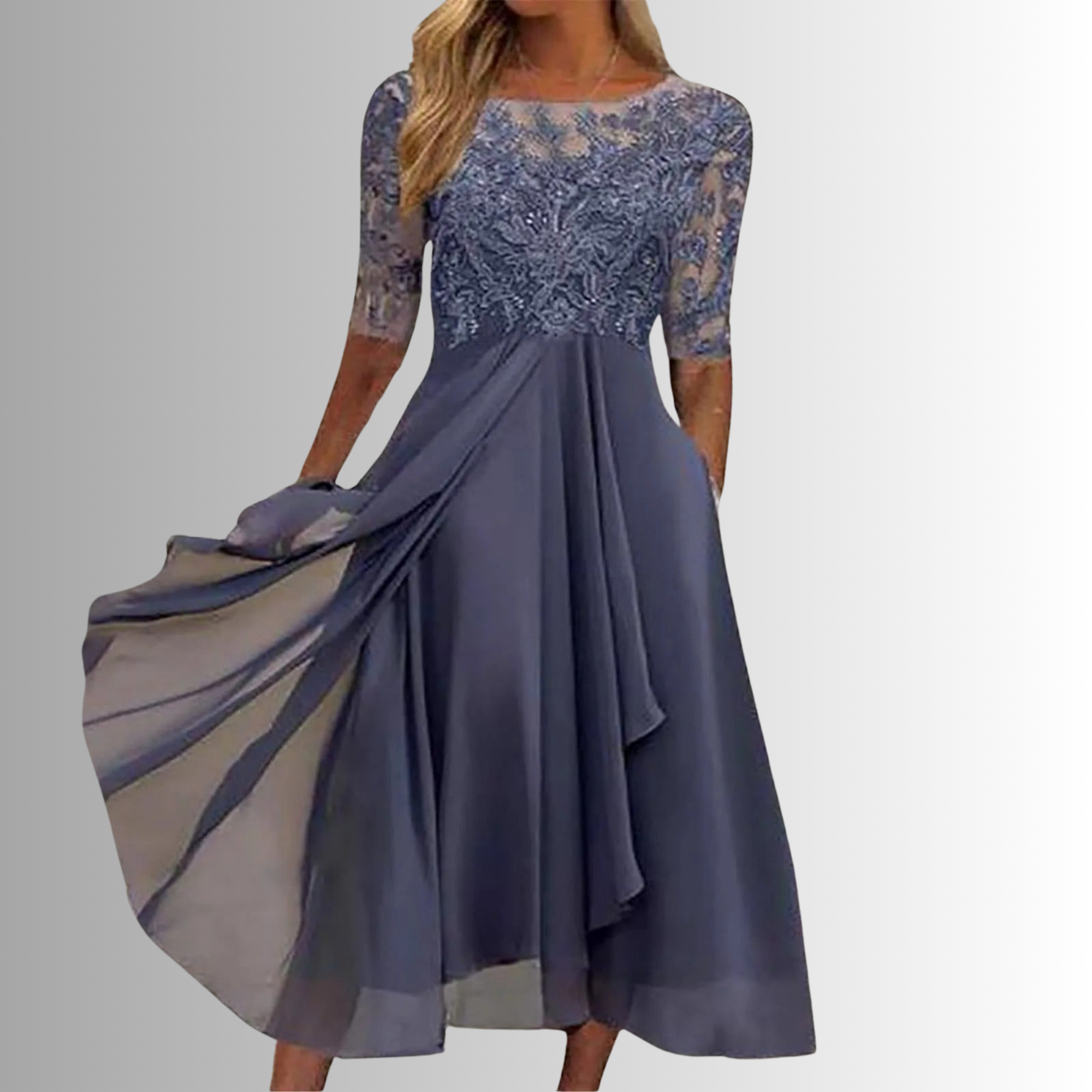 Isabelle | Lace Chiffon Maxi Dress Women Elegant Summer A-Line