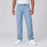 Washed Straight Leg Jeans with Pockets