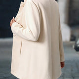 Tailored Button-Front Coat with Stand Collar