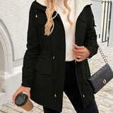 Parka Jacket with Sherpa Fleece Hood and Drawstring Waist