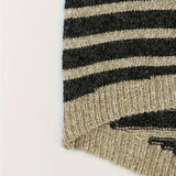 Oversized Striped Turtleneck Sweater with Long Sleeves