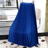 High-Waisted A-Line Pleated Midi Skirt