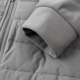 Quilted Puffer Jacket with Hood and Zip Front