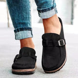 Buckle Strap Slip-On Mule Loafers